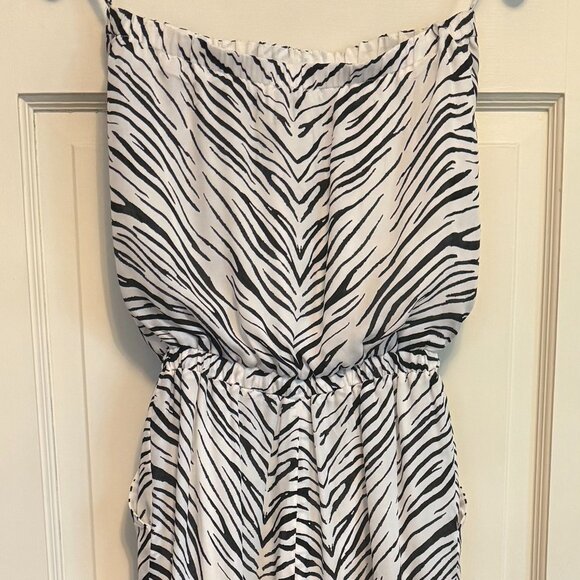HAUTE HIPPIE Silk Zebra Print Strapless Jumpsuit | Size XS - Picture 4 of 4